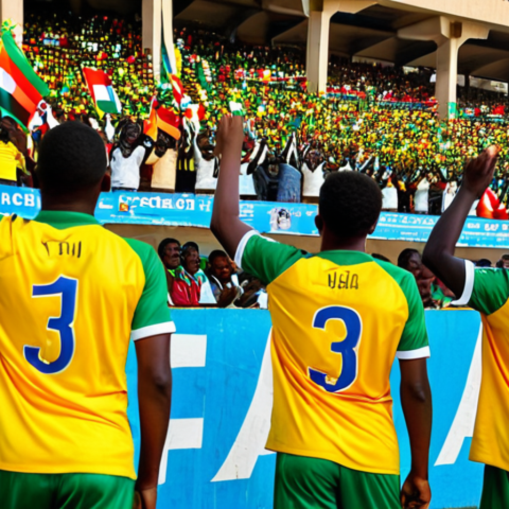 Football Passion**

"A vibrant scene at a Liga Mo&ccedil;ambicana de Futebol match in Maputo. Fans are cheering enthusiastically in the stands, wearing colorful team jerseys and waving flags. The players are fully clothed in their team uniforms, playing with energy and focus on the field. Safe for work, appropriate content, fully clothed, professional sports photography, perfect anatomy, natural proportions, family-friendly."

**