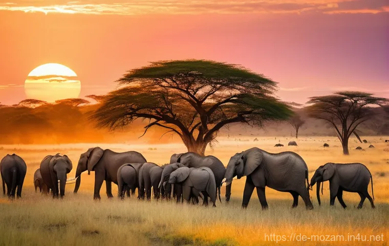 모잠비크 사파리 투어 - **"Golden Hour Safari in Gorongosa National Park"**
A breathtaking, cinematic wide-angle photogr...