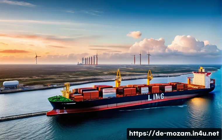모잠비크의 주요 산업 - **Prompt:** A panoramic, high-angle view showcasing Mozambique's dynamic economic transformation. In...